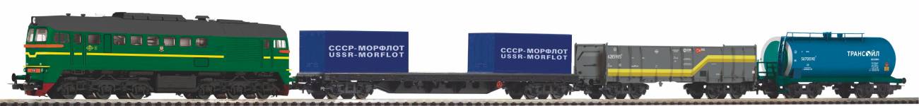 PIKO 97940 - H0 - Start-Set Güterzug M62 mit 3 Wagen, SZD, Ep. VI